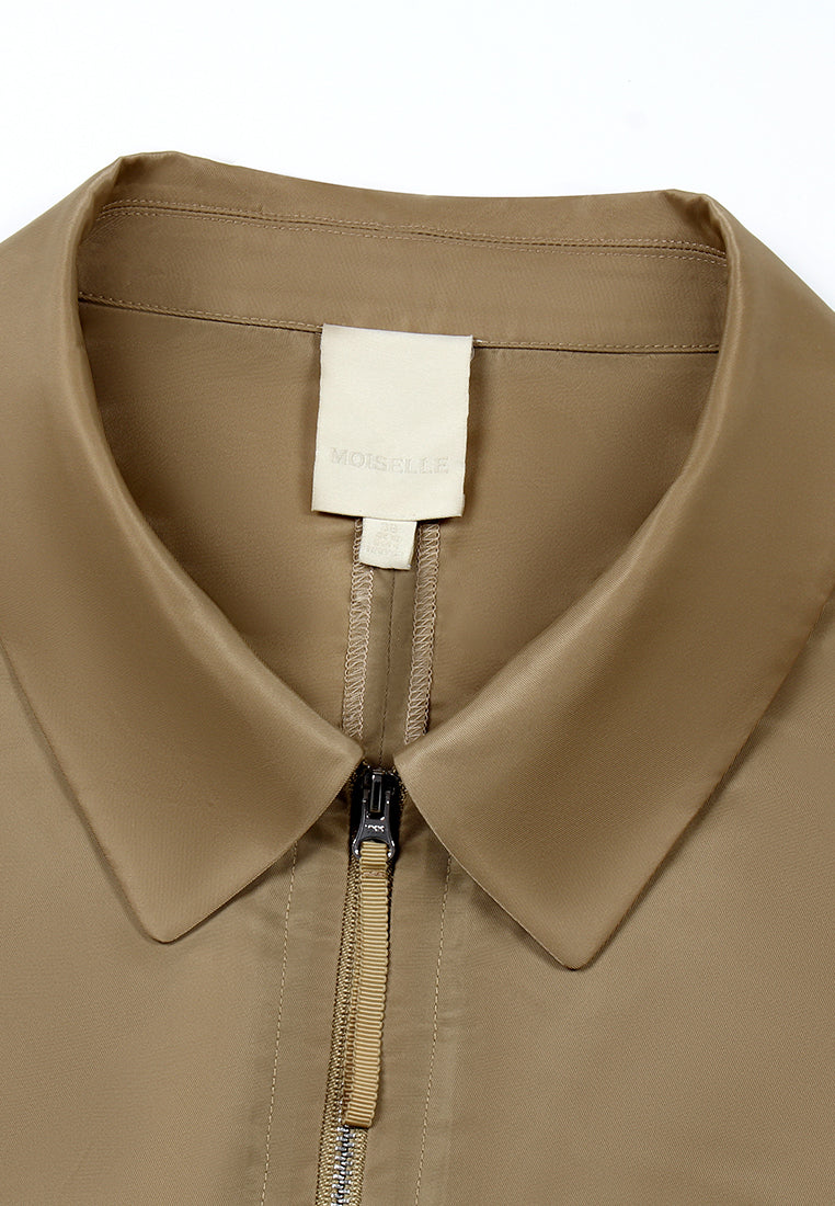 Beige Chic Zip Vest