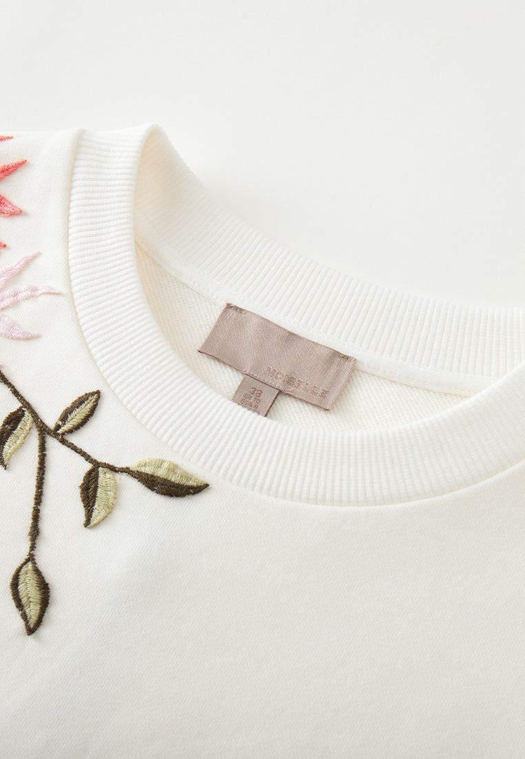 Floral-embroidered Jumper