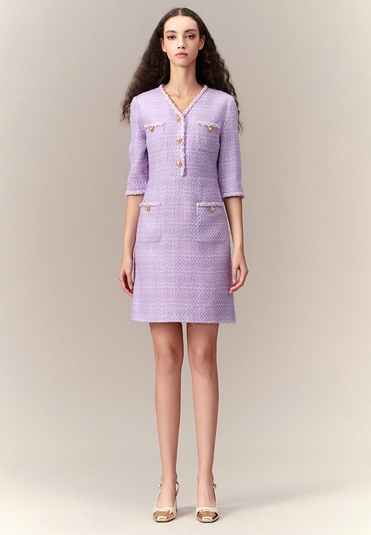 MOISELLE Lilac Lady's Tweed Dress