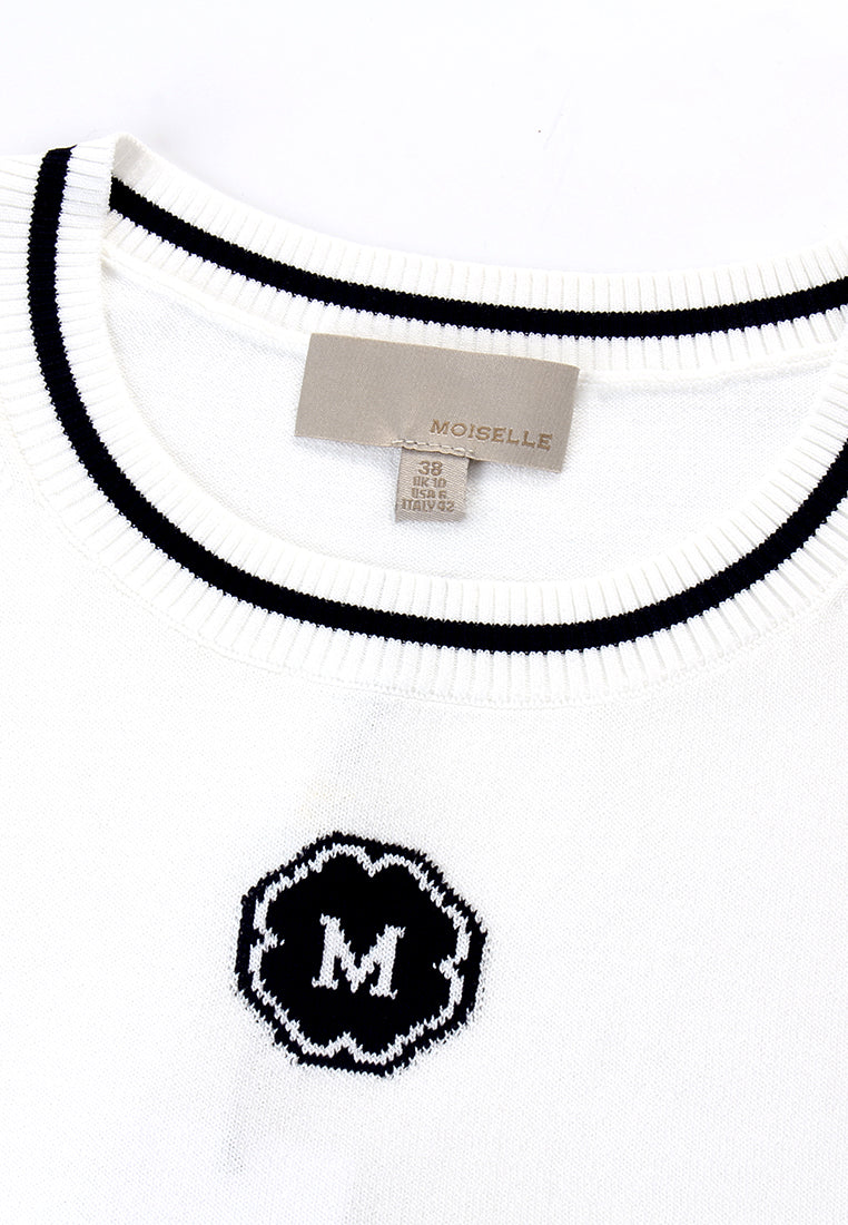 Signature Emblem Ribbed Top