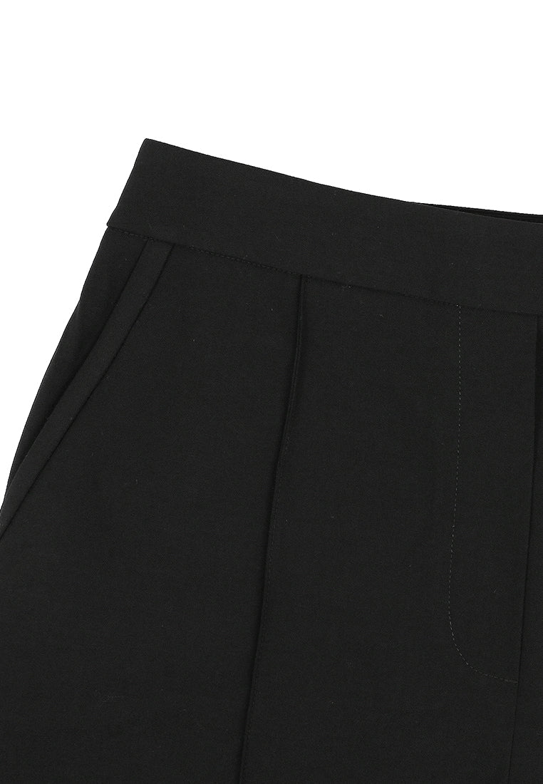 Noir Crêpe Plissé Culottes