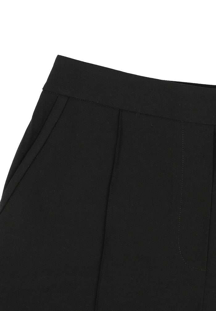 Noir Crêpe Plissé Culottes