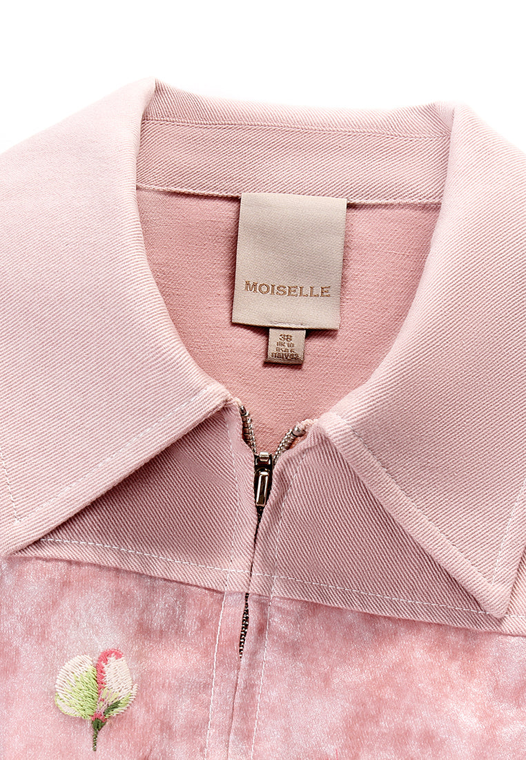 Rosé Blossom Embroidered Jacket