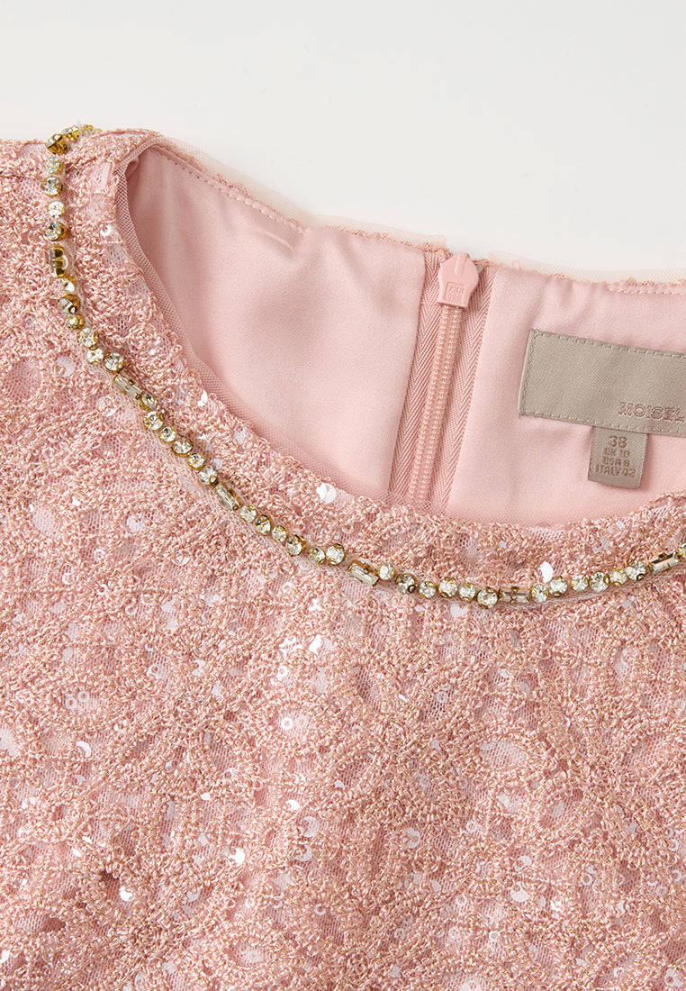 Lurex Crochet-lace Sequin Midi Dress