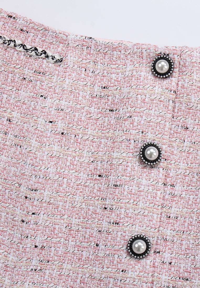 Rose Pearl Tweed Skirt