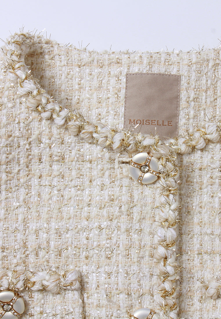 Braided-Trim Tweed Jacket