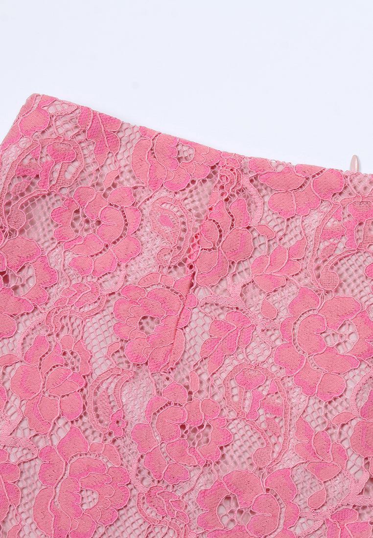 Blush Elegance Lace Skirt