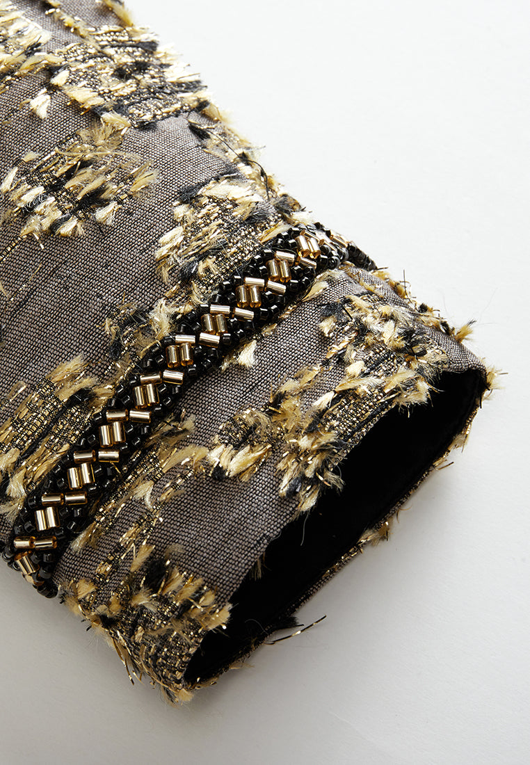 Sequin Brocade Zip Jacket