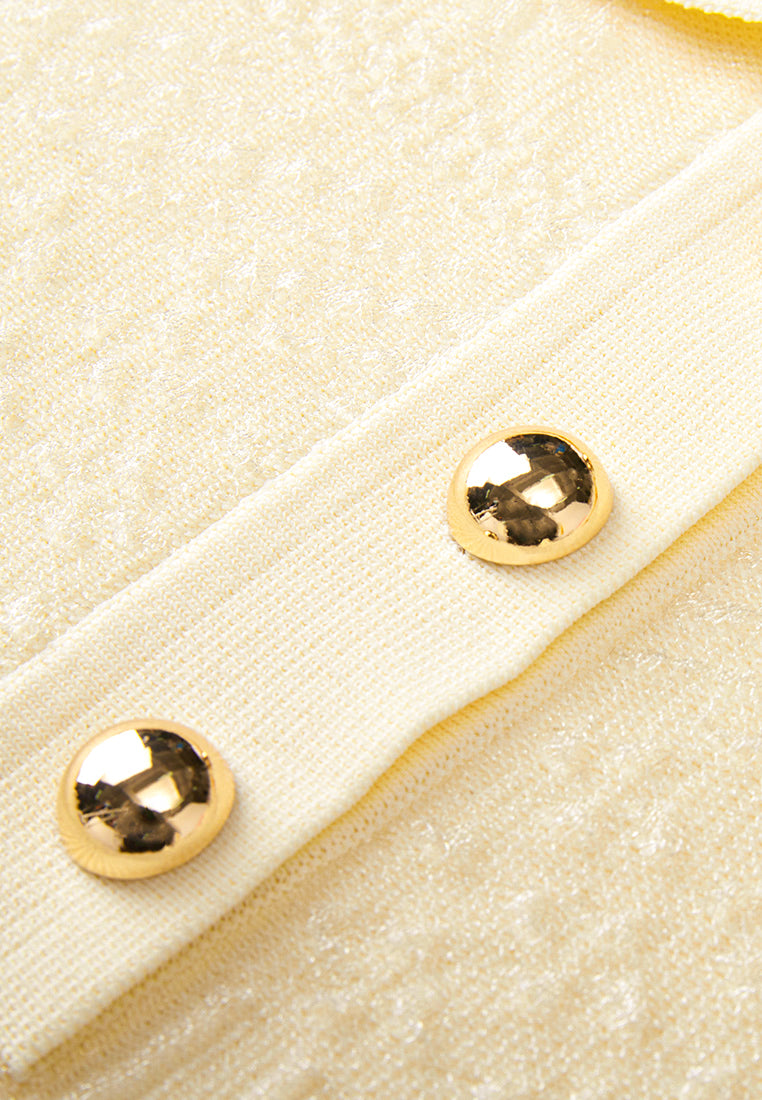Beige Knit Pattern Polo Shirt