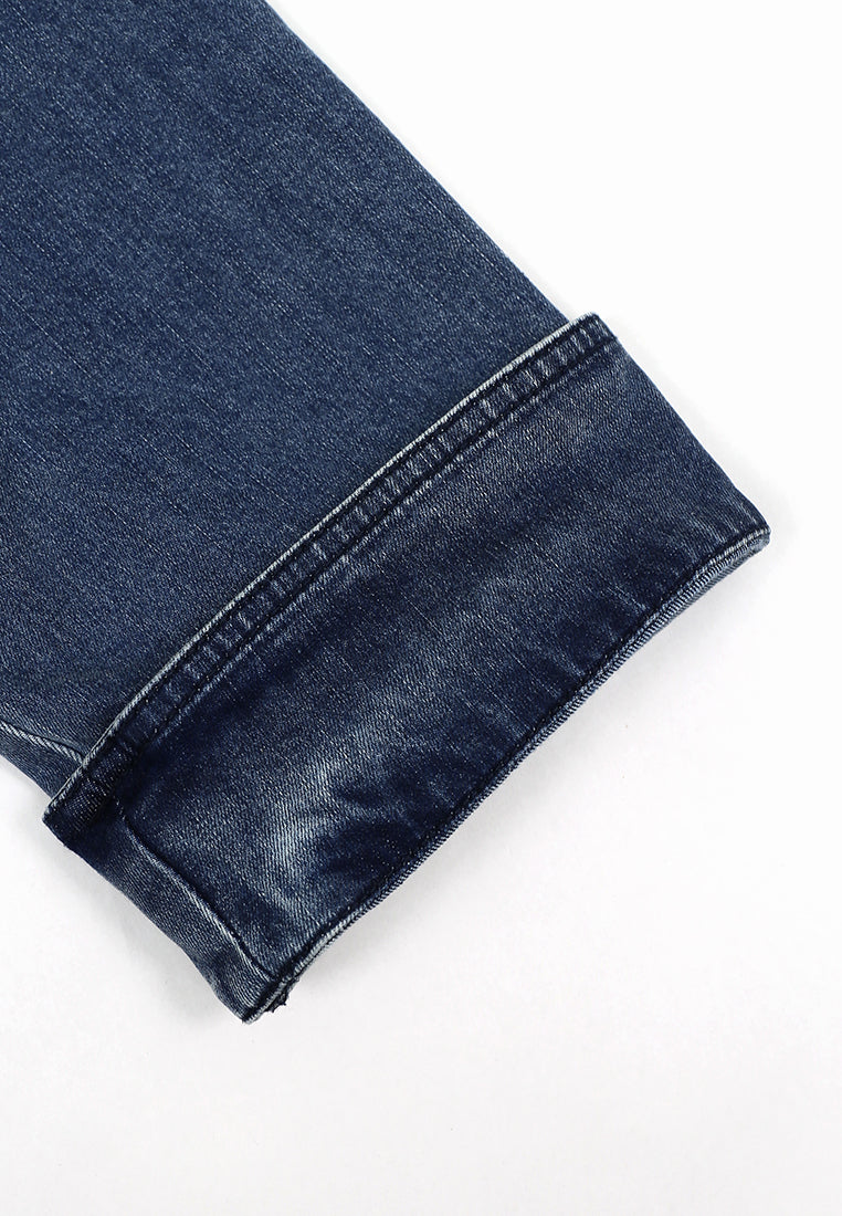 Bleu Céleste Embroidered Denim Midi Dress