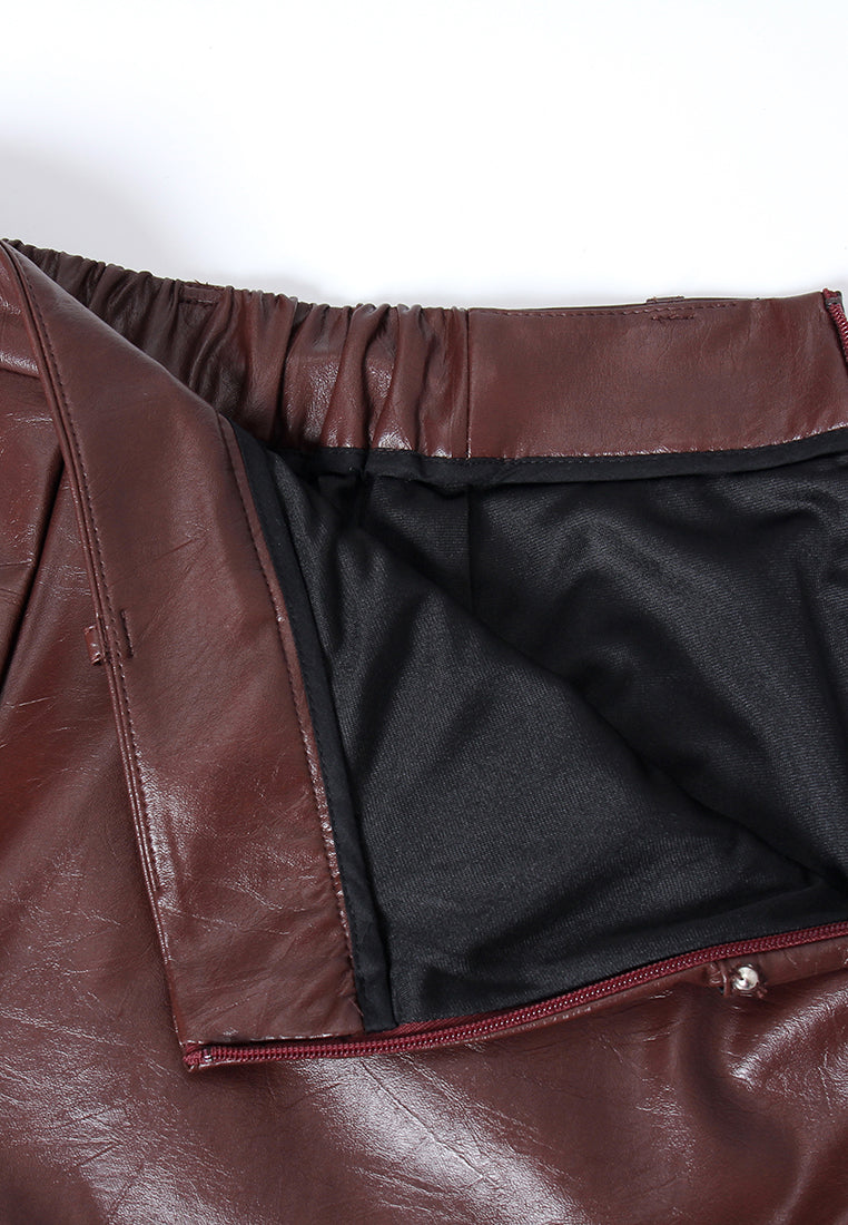 Noir Cuir Wide-Leg Trousers