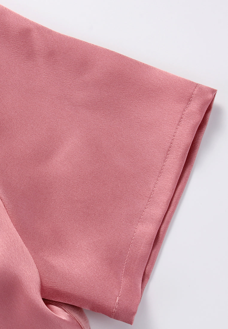Silk Crepe Satin Embellished Blouse