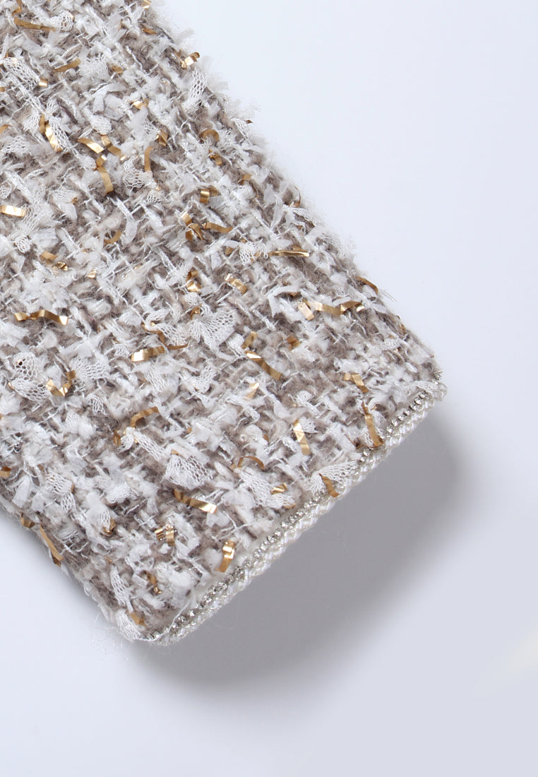 Champagne Bijou Tweed Robe