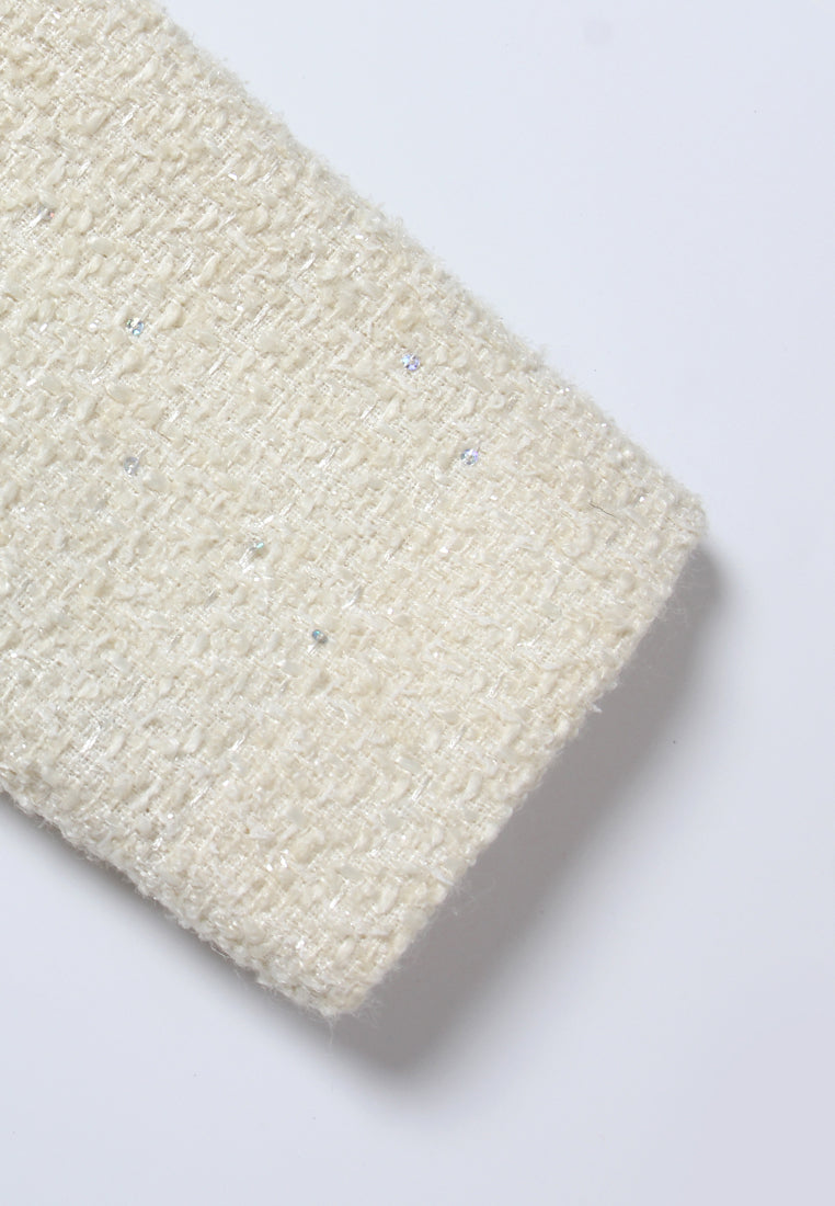 Crème Tresse Gold Button Coat