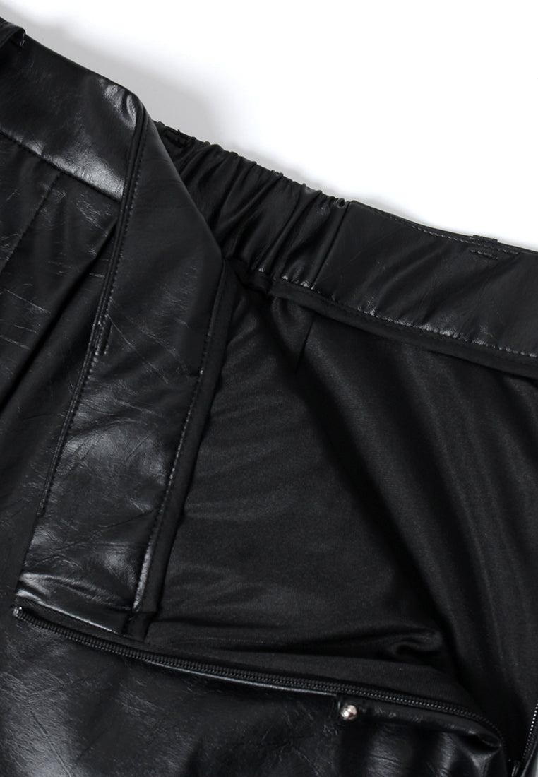 Noir Cuir Wide-Leg Trousers