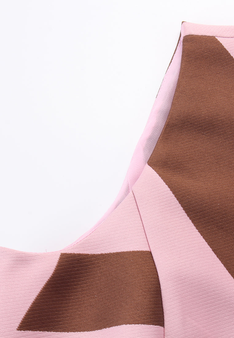 Abstract Prism Contrast Dress