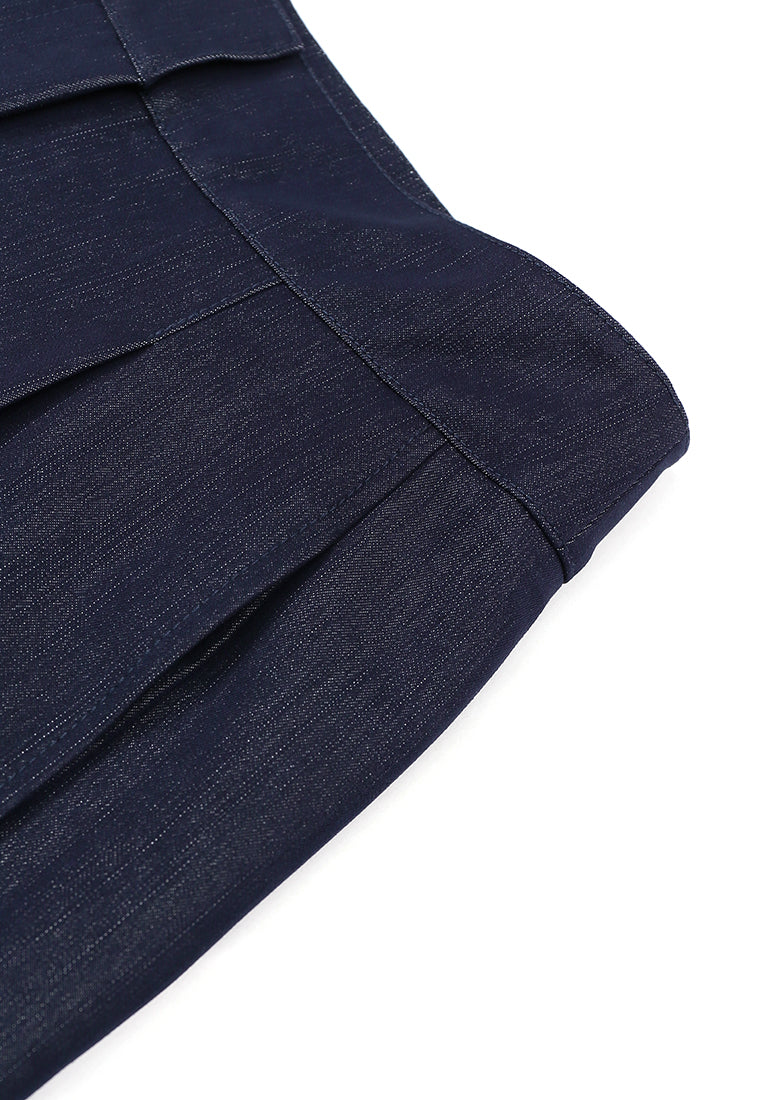 Bleu Denim Plissé Culottes