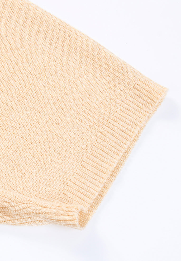 Champagne Signature Logo Ribbed Top