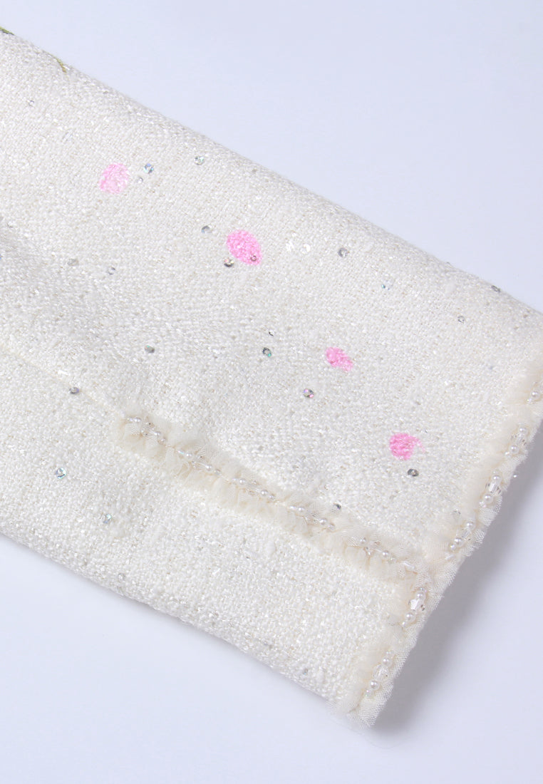 Flower Sequin Tweed Jacket