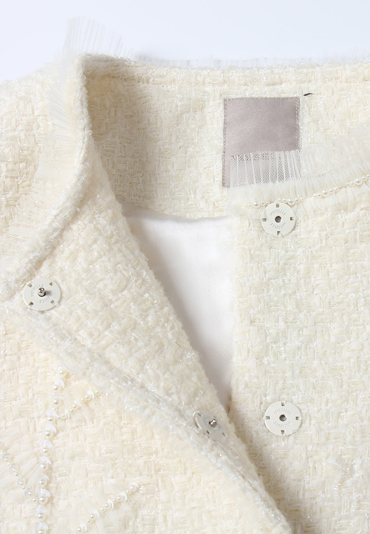 Fleur Éclat Embellished Tweed Jacket