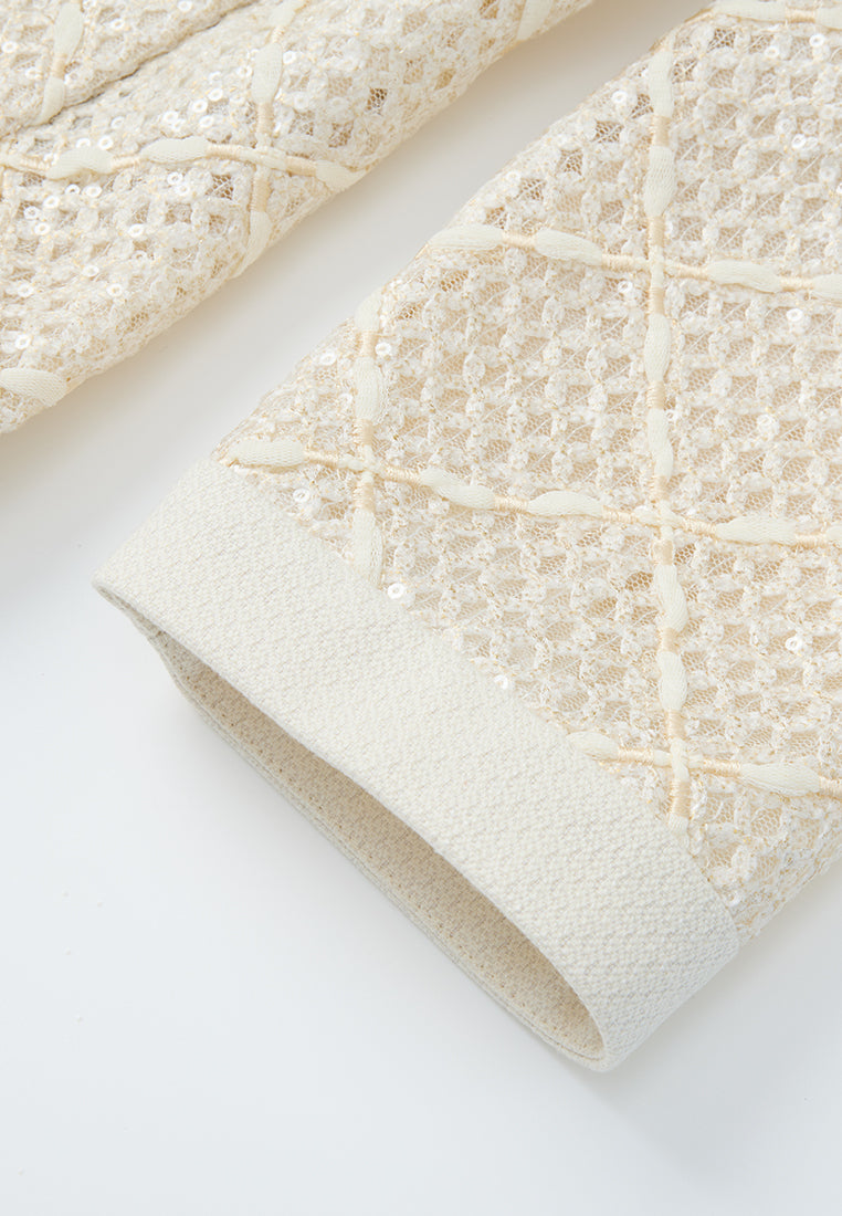 Diamond-pattern Pocketed Jacket