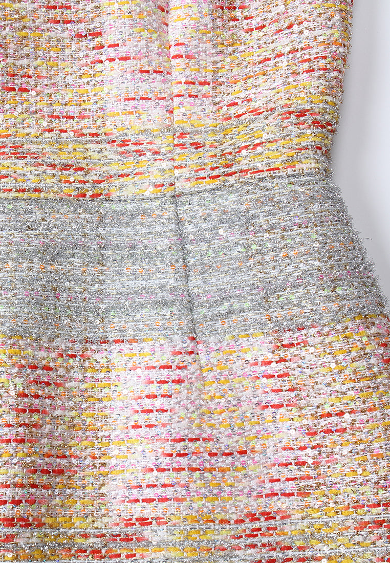 Starlight Stripe Multicoloured Tweed Dress