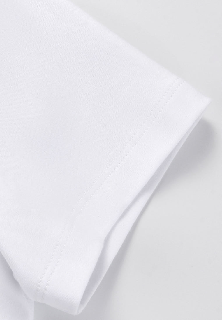 White Blossom Chain Embroidered Tee