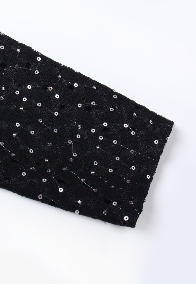 Embellished Bow Sequin Blouse