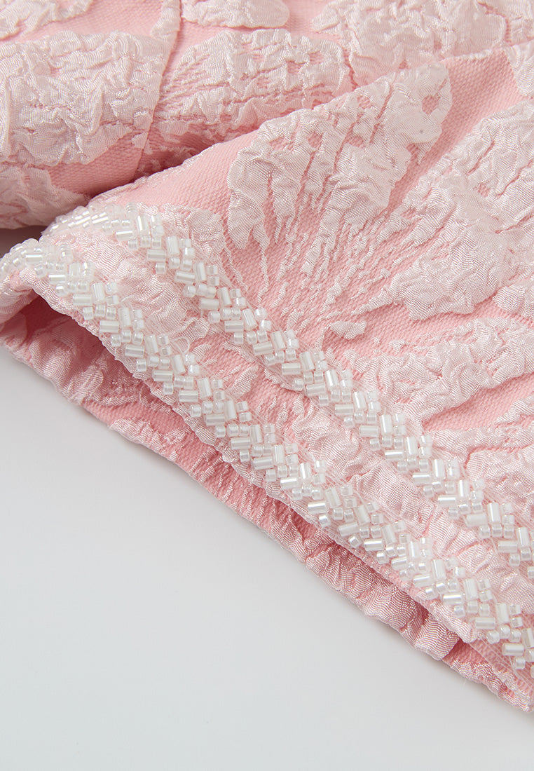 Embossed-effect Jacquard Dress