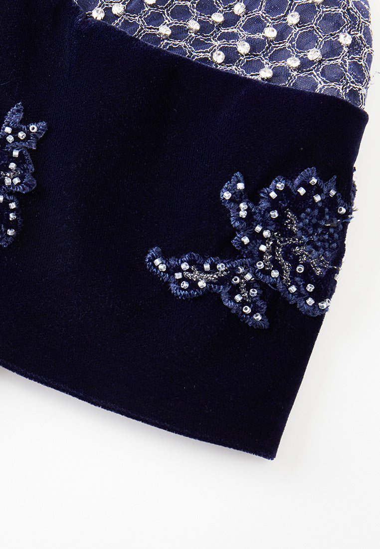 Exquisite Cape-detail Velvet Dress