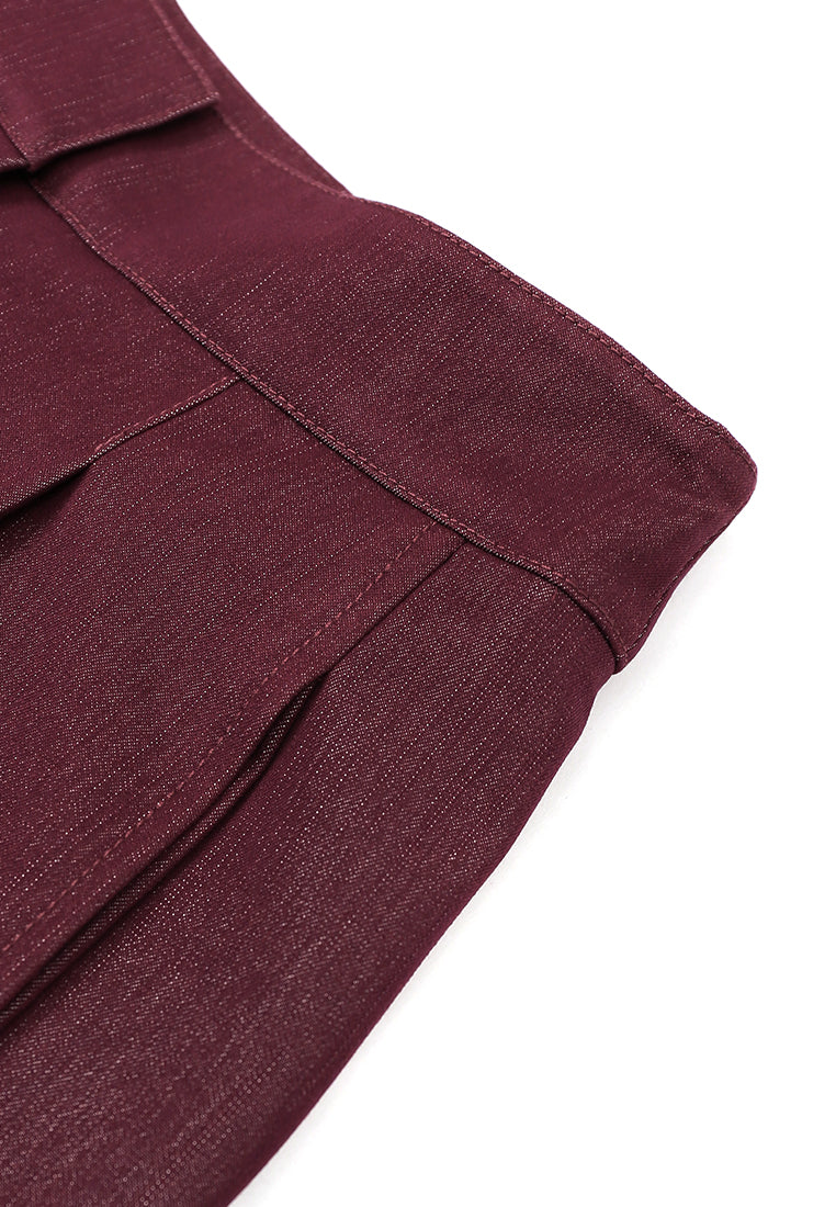 Rouge Crêpe Plissé Culottes