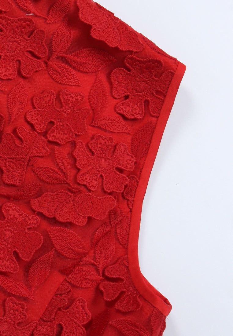 Scarlet Bloom Cheongsam Dress