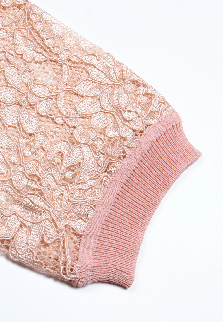 Blush Elegance Lace Cardigan