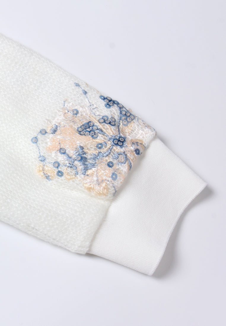 Embellished Floral-motif Sweatshirt