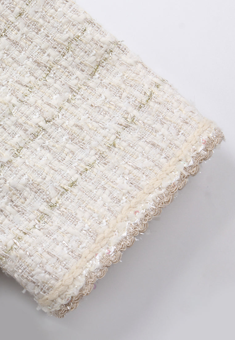 Ivory Tweed Elegance Dress