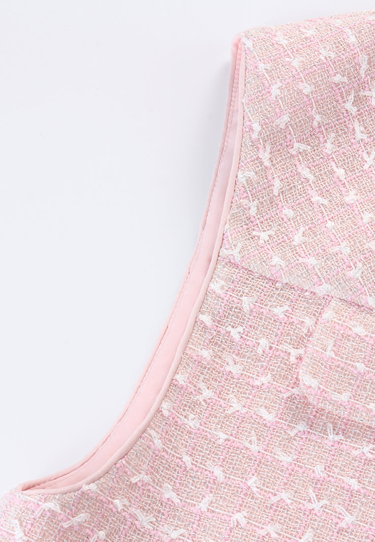 Rosé Lumière Tweed Vest
