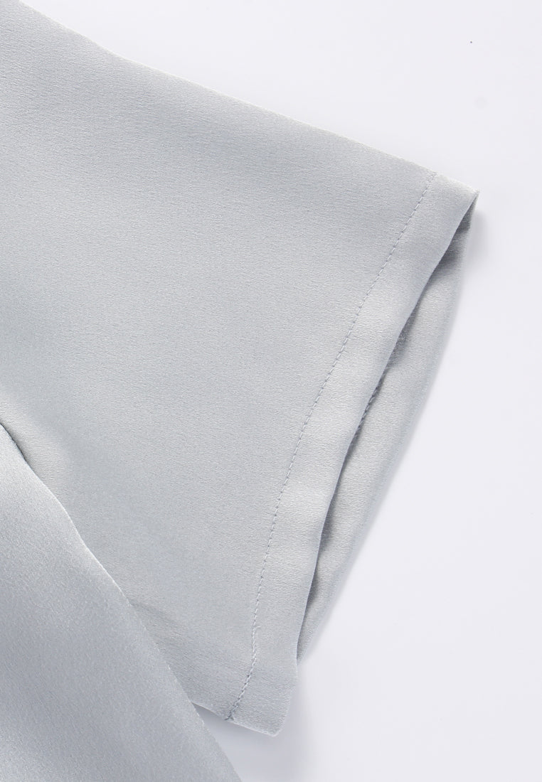 Silk Crepe Satin Embellished Blouse