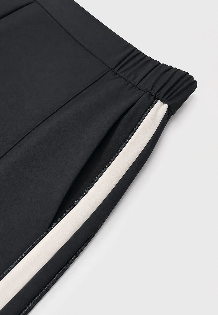 Noir Sportif Élégance Pants