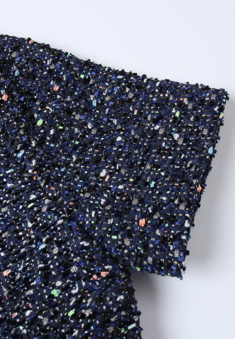 Tweed Bodice Balloon Skirt Dress