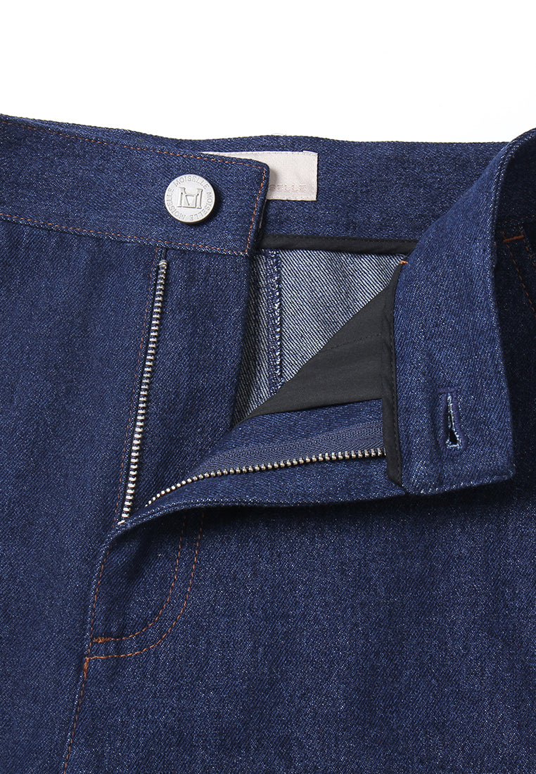 Wide-Leg High-Waist Denim Trousers