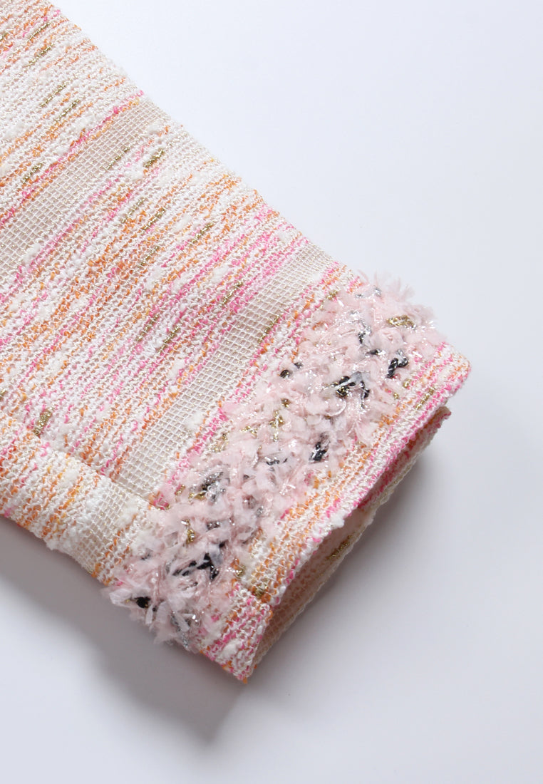 Baby Pink Weave Tweed Jacket