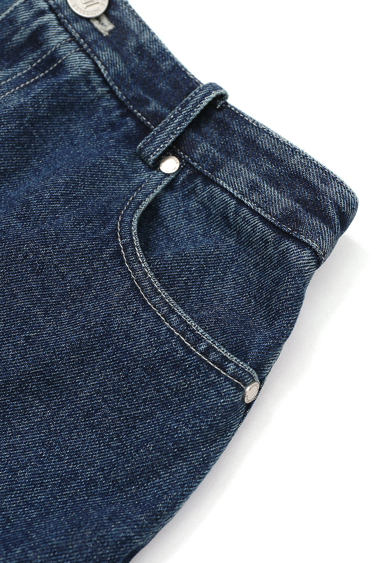 Bleu Denim Panneau A‑Line Skirt
