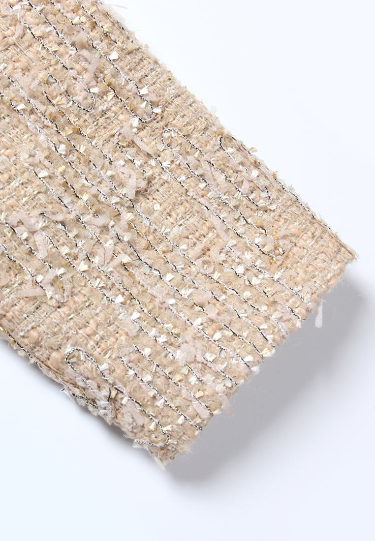 Champagne Bijou Tweed Dress