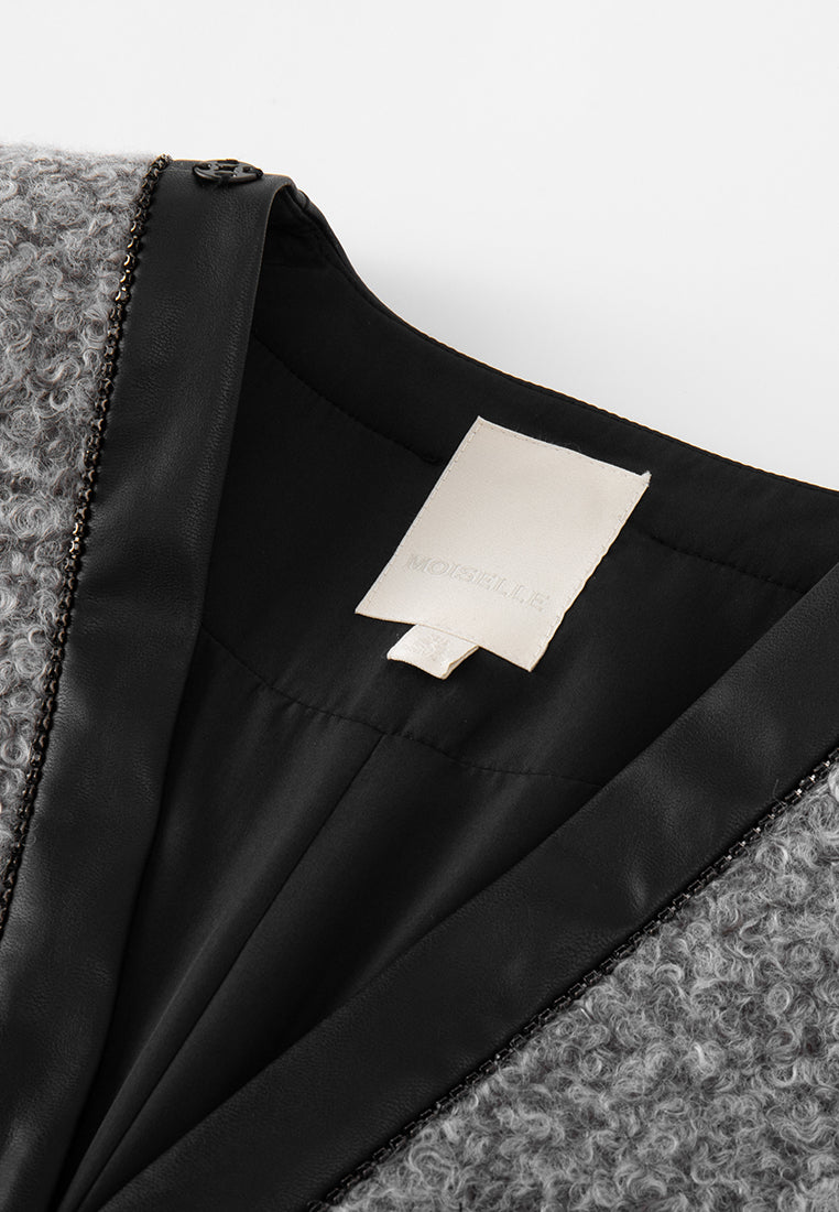 Detachable Contrast-trim Layered Cape