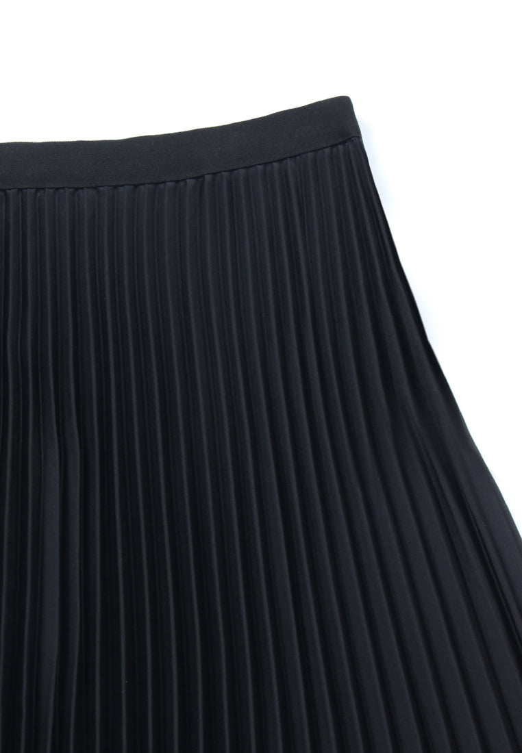 Noir Flared Pleated Skirt