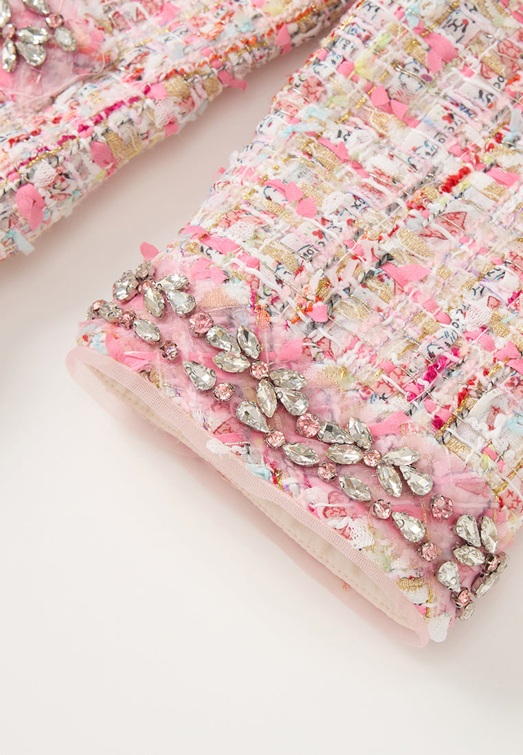 Mixed-media Woven Welt-pocket Dress