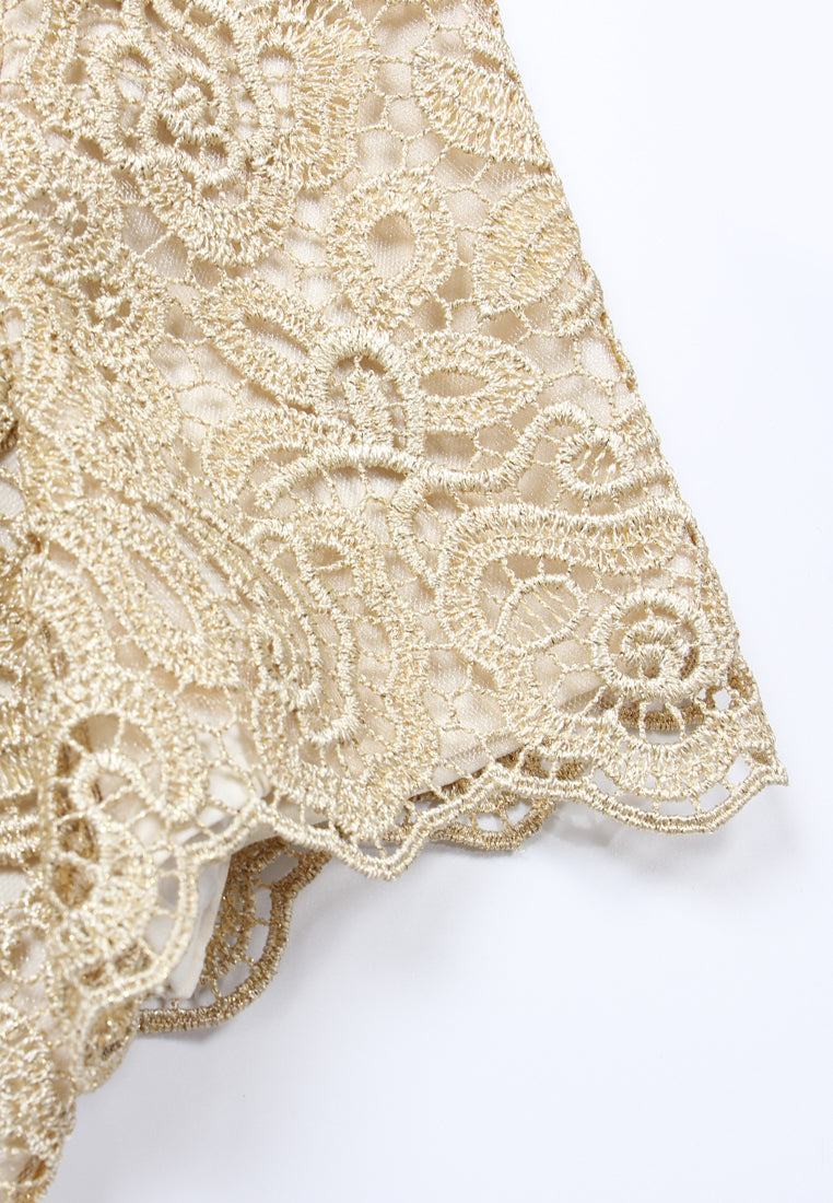 Champagne Lace Embellished Blouse