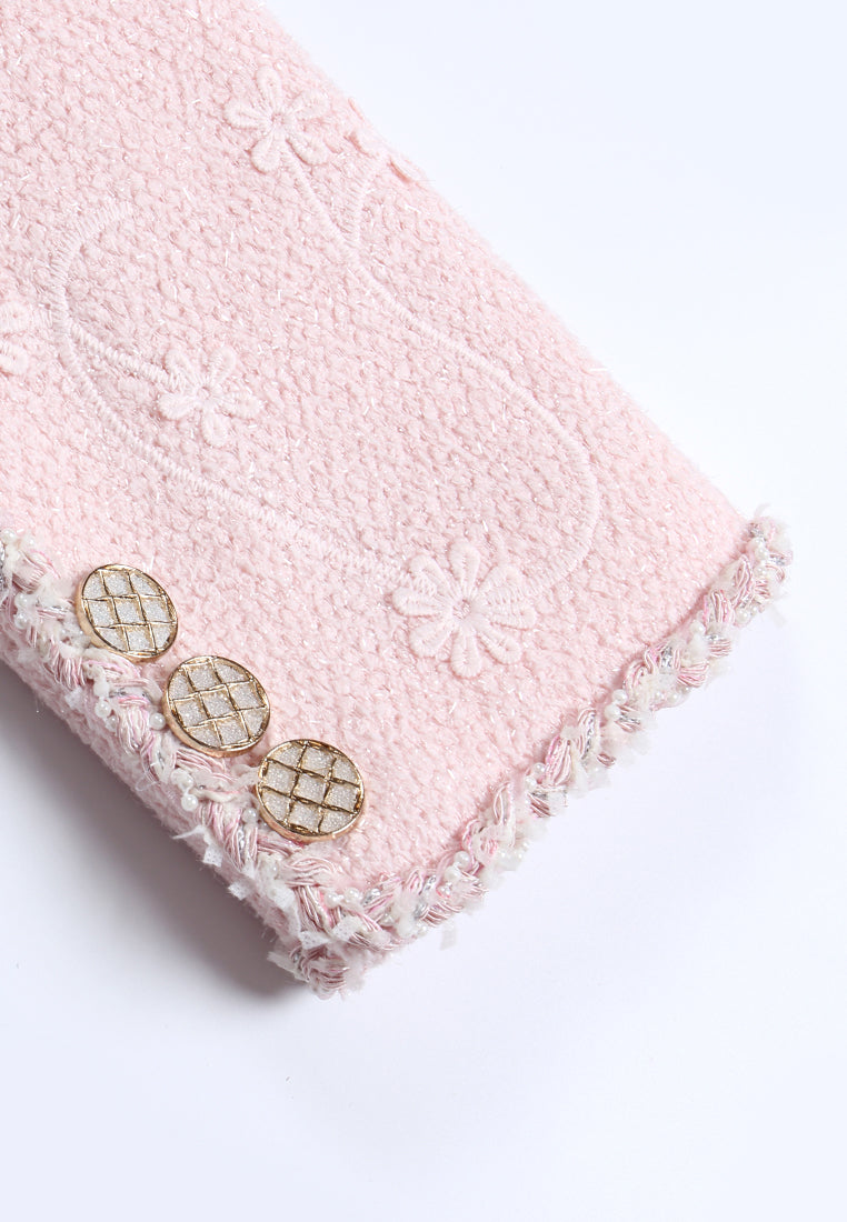 Blush Elegance Embroidered Coat