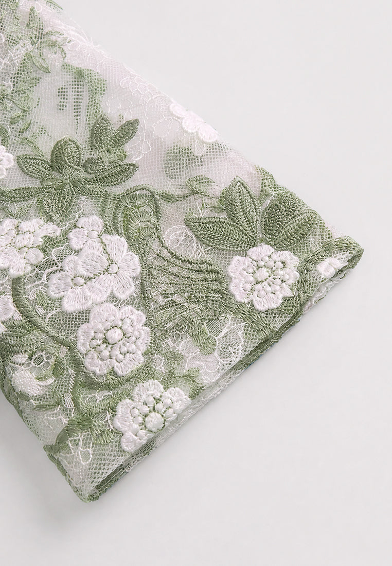 Vert Florale Sérénité Dress