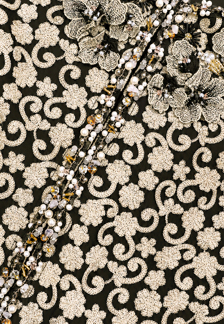 Noir Broderie Doré Arabesque Jacket